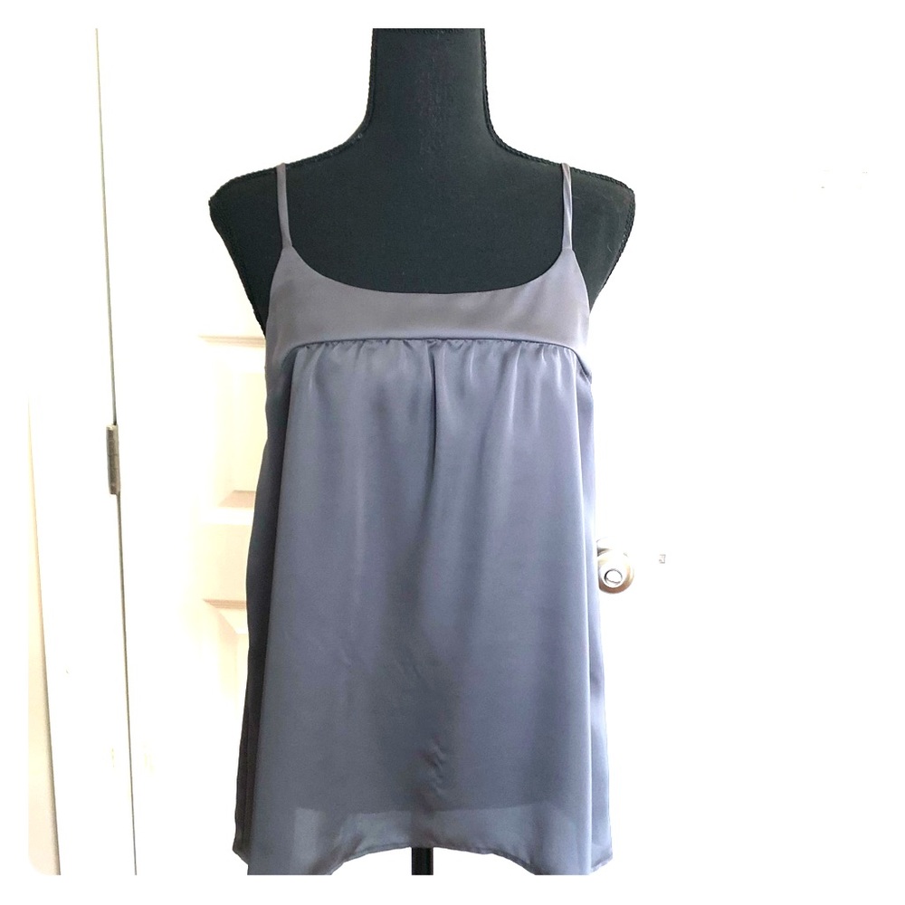 Gray sleeveless blouse